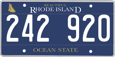 RI license plate 242920