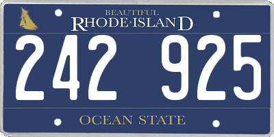 RI license plate 242925