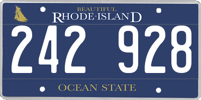 RI license plate 242928