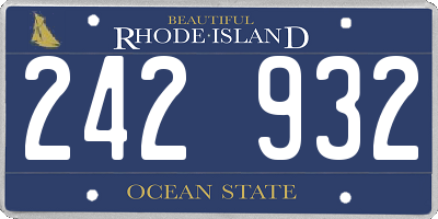 RI license plate 242932