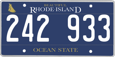 RI license plate 242933