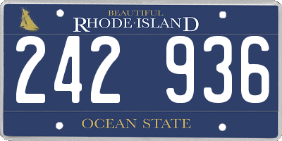 RI license plate 242936