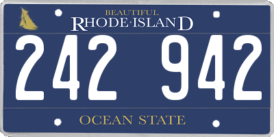 RI license plate 242942