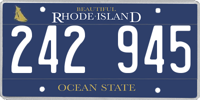 RI license plate 242945