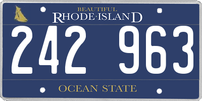 RI license plate 242963