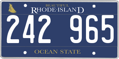 RI license plate 242965