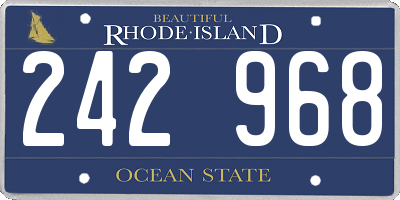 RI license plate 242968