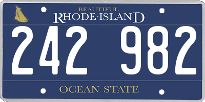 RI license plate 242982
