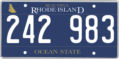 RI license plate 242983