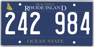 RI license plate 242984