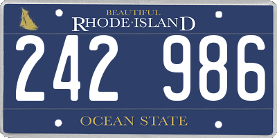 RI license plate 242986