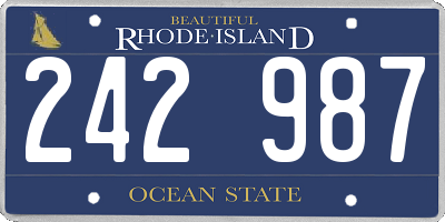 RI license plate 242987