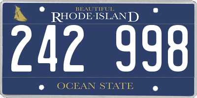 RI license plate 242998
