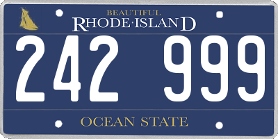 RI license plate 242999