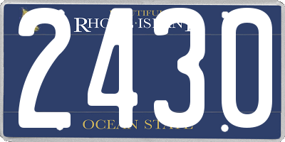 RI license plate 2430