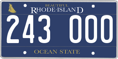 RI license plate 243000