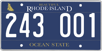 RI license plate 243001
