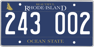 RI license plate 243002