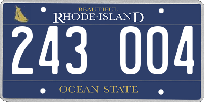 RI license plate 243004