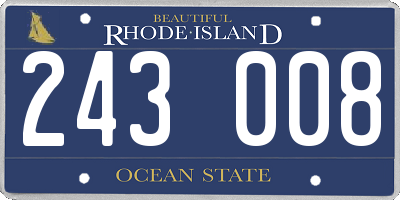 RI license plate 243008