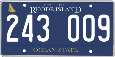 RI license plate 243009