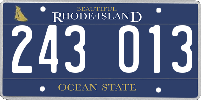 RI license plate 243013