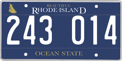 RI license plate 243014