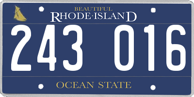 RI license plate 243016
