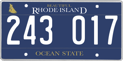 RI license plate 243017