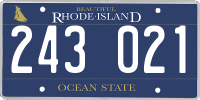 RI license plate 243021