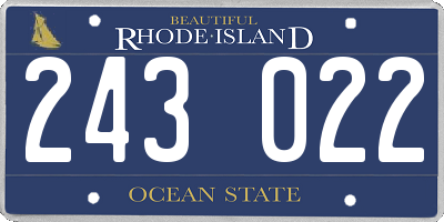 RI license plate 243022