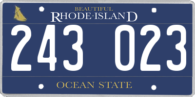 RI license plate 243023
