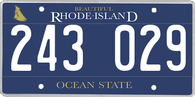 RI license plate 243029