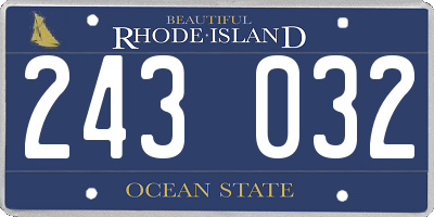 RI license plate 243032