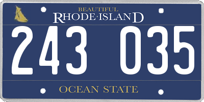 RI license plate 243035