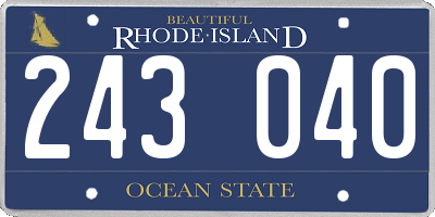 RI license plate 243040