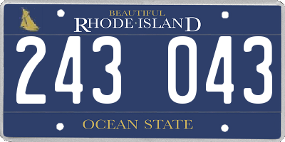RI license plate 243043