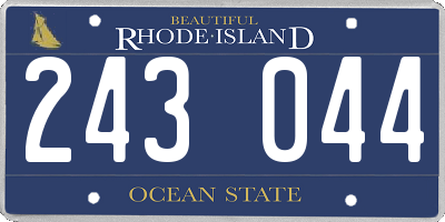 RI license plate 243044