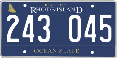 RI license plate 243045