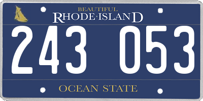 RI license plate 243053