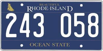 RI license plate 243058