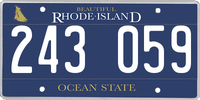 RI license plate 243059