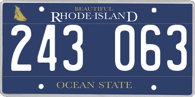 RI license plate 243063