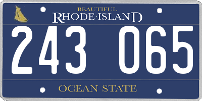RI license plate 243065