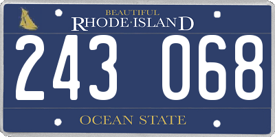 RI license plate 243068