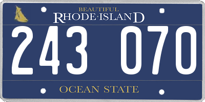 RI license plate 243070