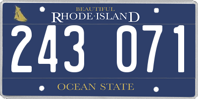 RI license plate 243071