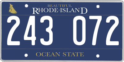 RI license plate 243072