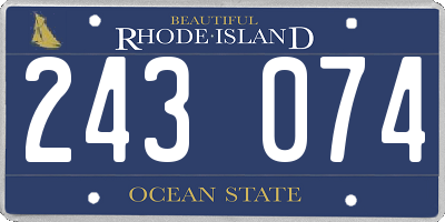 RI license plate 243074