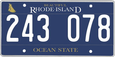 RI license plate 243078